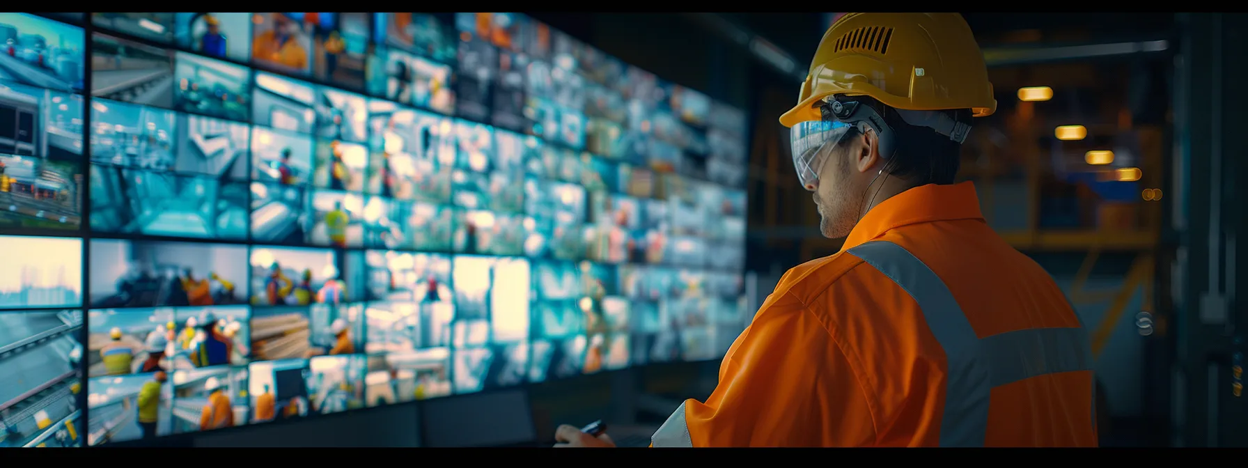 a construction worker carefully selecting relevant keywords from a vibrant array of options on a computer screen.