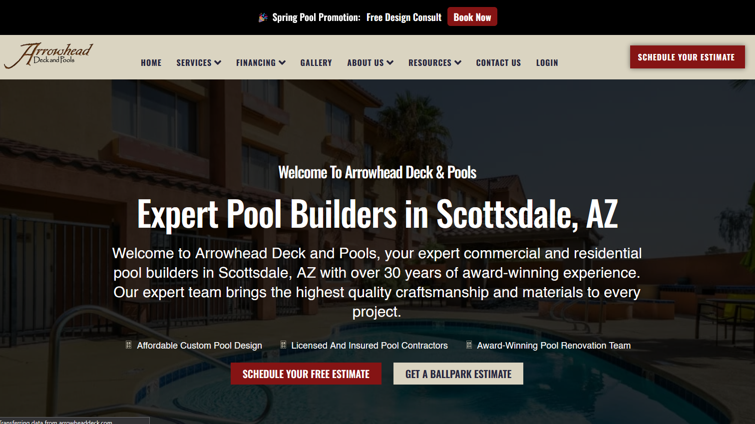 Arrowhead Deck website