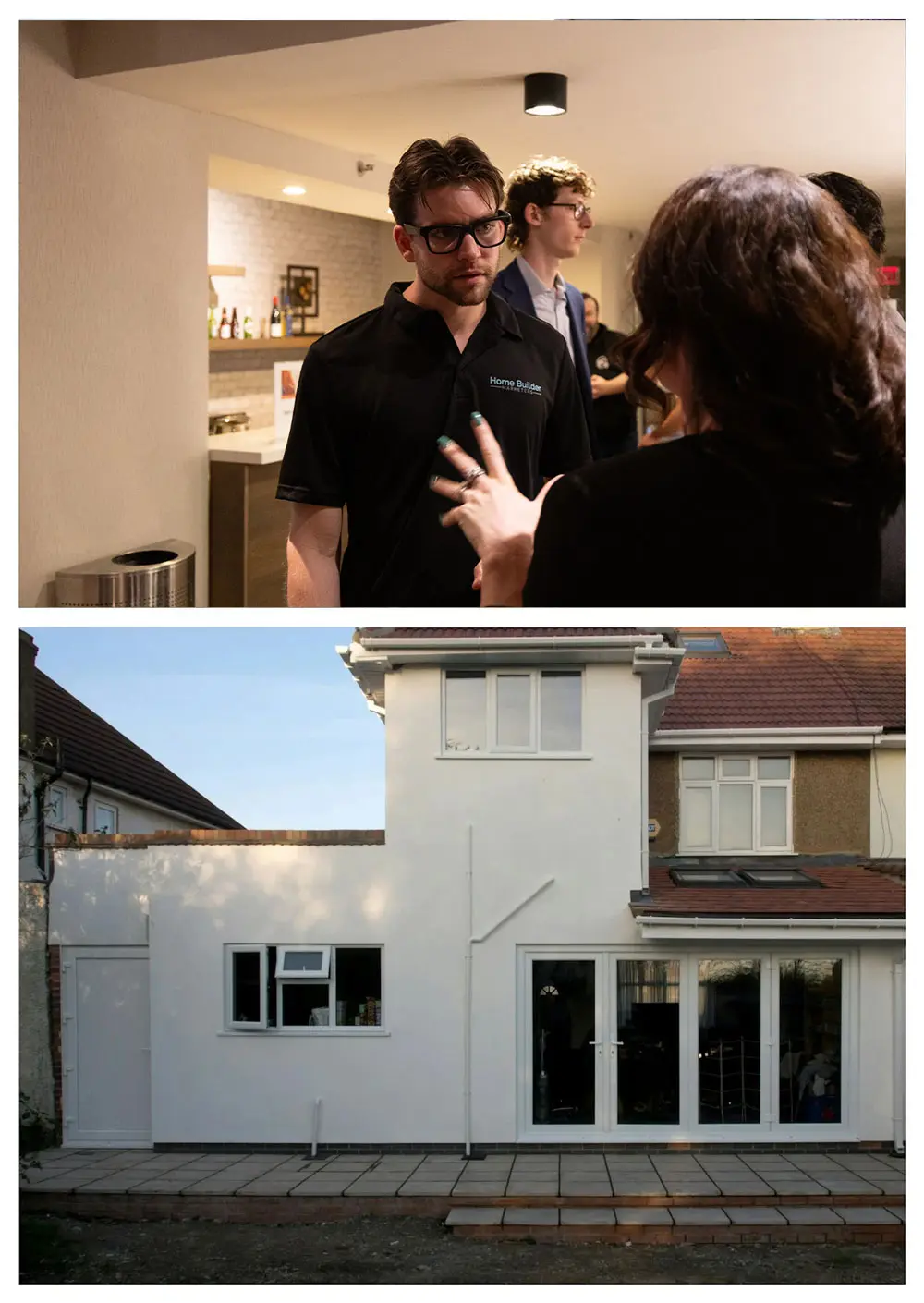 Home renovation extension showcasing before-and-after transformation