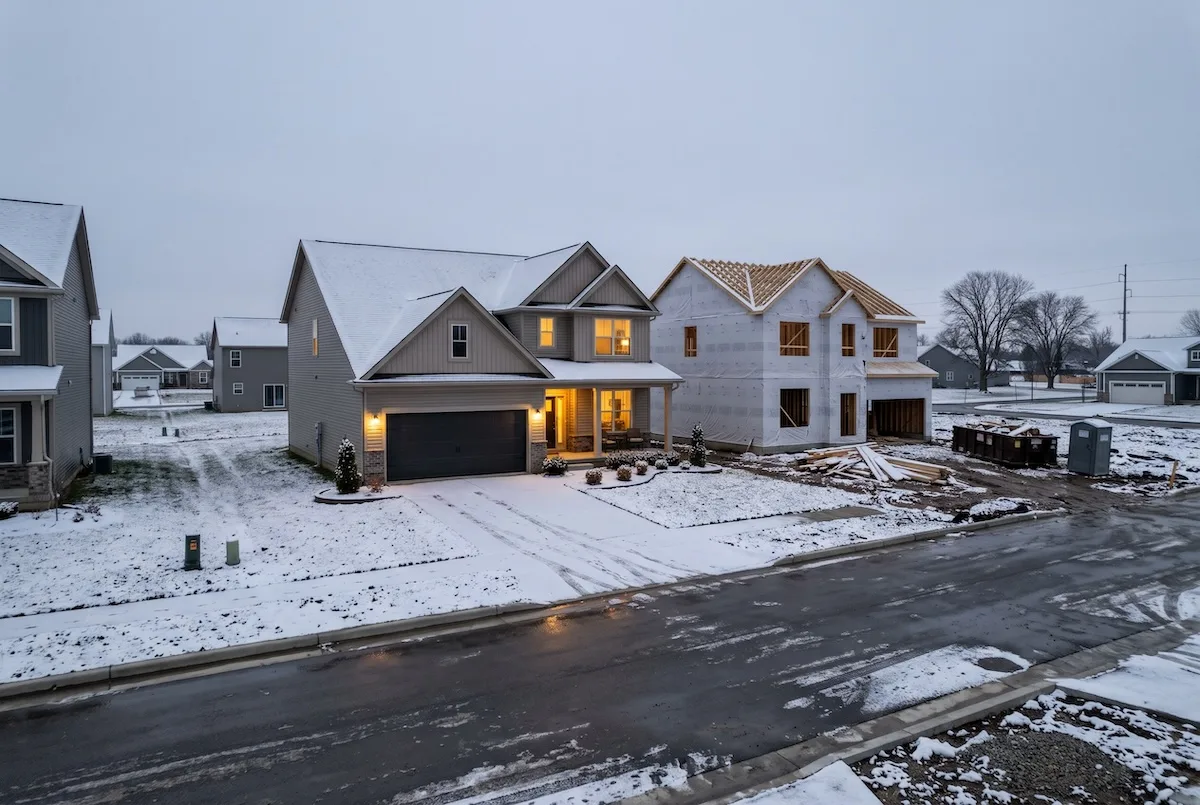 How Much Do Facebook and Instagram Ads Cost for Home Builders? 2 a new-build residential street in early winter